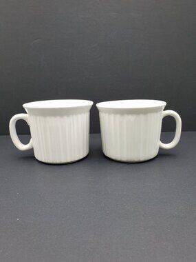 Corningware French White Meal Mug Corning White Ribbed Soup Coffee Mug